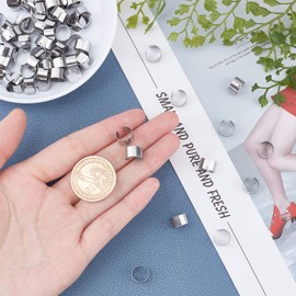 UNICRAFTALE Approximately 50 Pairs 100 Pieces, 0.4 inches (10 mm), Stainless Steel, Pinch Cuff Earrings, with Holes, Non-Hole Piercing, Ear Clip, Cartilage Clip, Clip Earrings, Hoop Earrings,