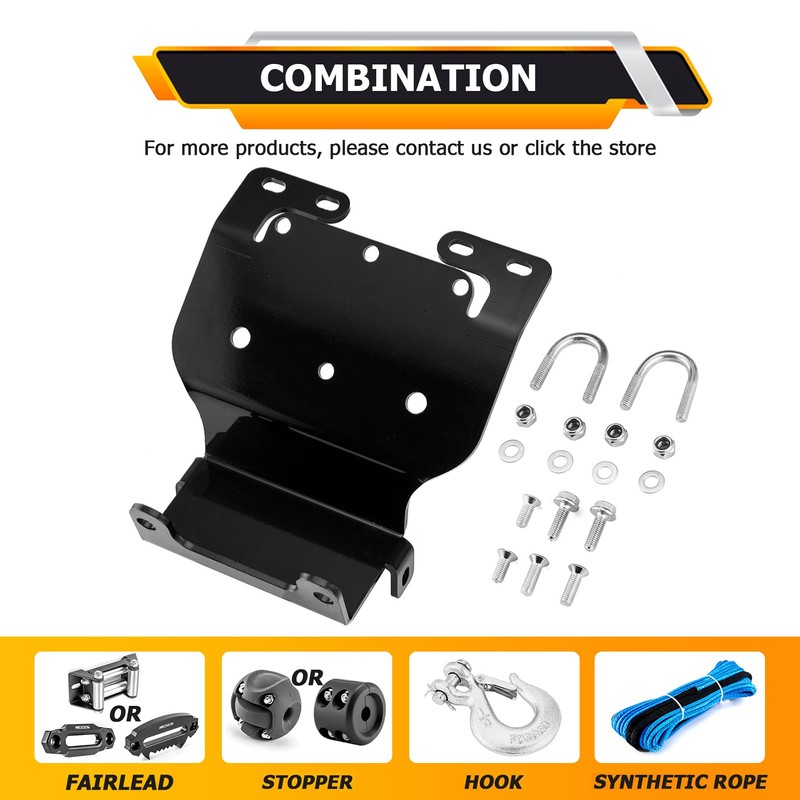 WeiSen Winch Mount Bracket Plate No Drill Compatible with Honda