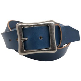 WING LEATHER Tochigi Leather Belt, 6 Colors, Genuine Leather, Cowhide, Men's, Made in Japan, Plain, Casual, 1.6 inches (40 mm) W052, navy