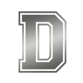 Applicable Pun Varsity Letter D - Vinyl Decal for Outdoor Use on Cars, ATV, Boats, Windows and More - Silver 9 Inches Tall