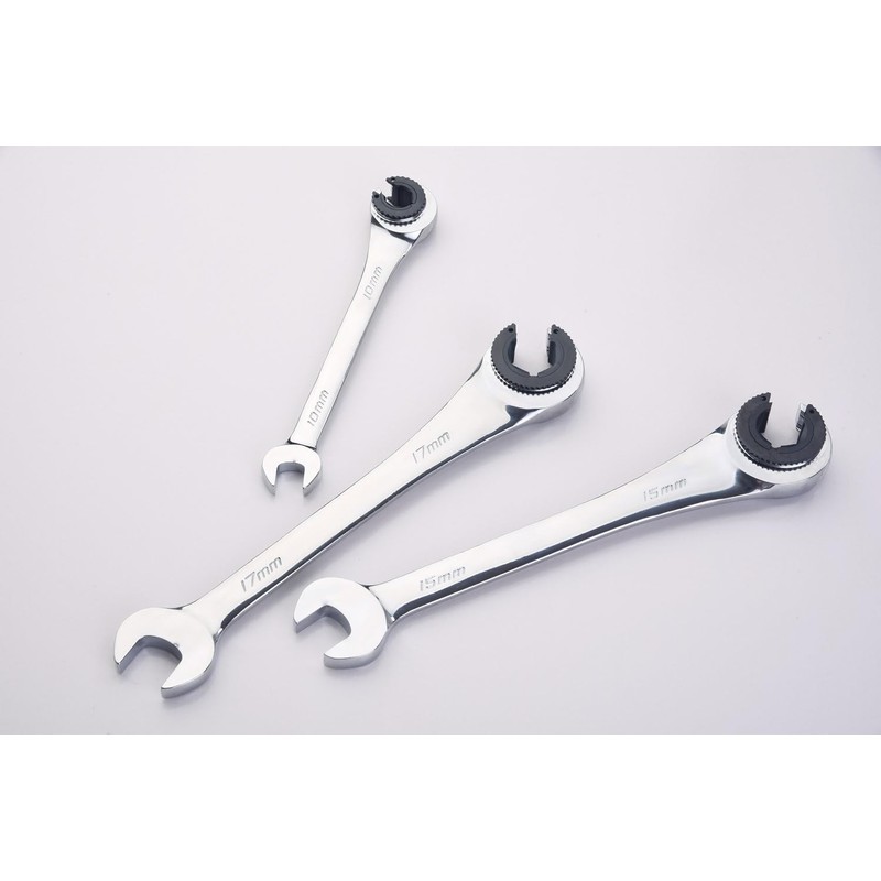 FLZOSPER 15mm Metric Fix Tubing Wrench，Fixed Head Tubing Ratchet Open