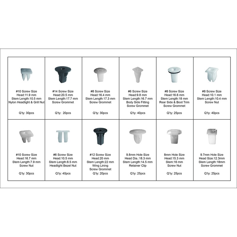 SWORDFISH 60530-350pc Screw Grommet/Nut Assortment for General Purpose