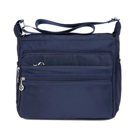 WITERY Crossboby Bags for Women - Waterproof Nylon Multi-Pocket Purse Shoulder Bag Zipper Handbag Messenger Bags with Adjustable Strap, Lightweight Ladies Medium Roomy Travel Purses Hobo Tote Bag