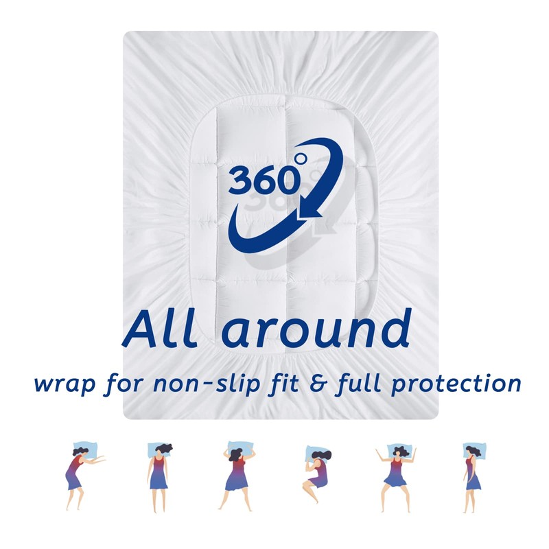 Queen Size Mattress Topper for Back Pain, Cooling Extra Thick