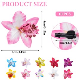 10 Pieces Hawaiian Flower Hair Clips for Women Summer Hair Clip Flower Clip for Hairstyle Carnival Dancer Pool Beach Party Wedding (10 Pieces Flower)