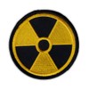 Motorcycle Jacket Embroidered Patch - Radioactive Nuclear Symbol (Yellow, Black)