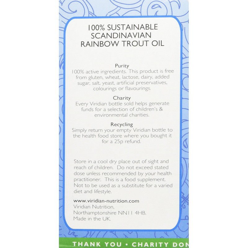 Viridian Scandinavian Rainbow Trout Oil Capsules 90