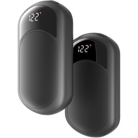 Hand Warmers Rechargeable - 2 Pack Portable Pocket Hot Hands Warmer Quick Heating, LED Digital Display Electric Hand Warmer Best Gifts for Men Woman Christmas, Camping, Hunting Accessories