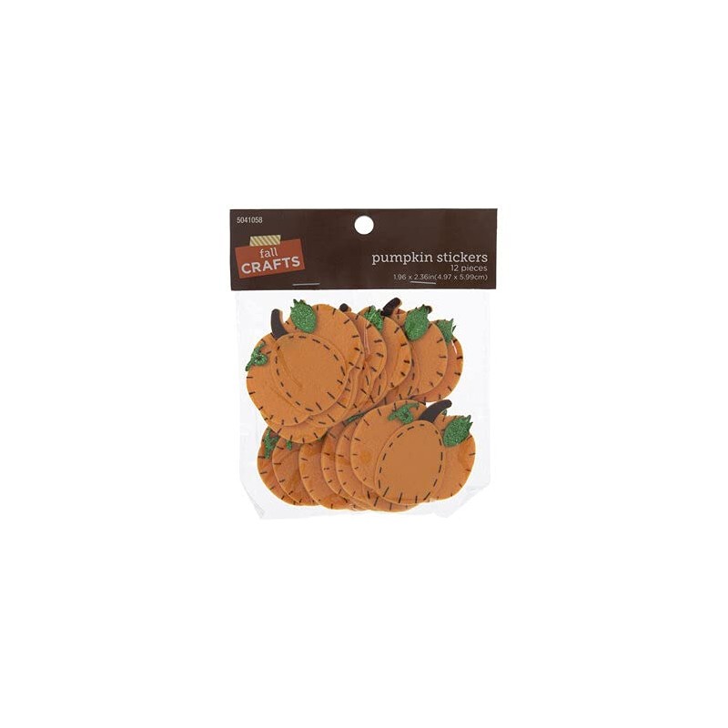 Felt Pumpkin Stickers Autumn Decorations Crafts - 12 Pieces