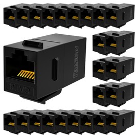 PBAEGAV CAT6 RJ45 Keystone Couplers,25 Pack UTP Ethernet Keystone Jack Female to Female for Cat6/Cat5e/Cat5 Network Cable(25 Pack,Black)