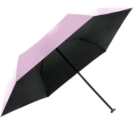 Knirps US.050 Ultra Light Slim Manual Vision Pocket Umbrella, Rose with black coating - UV and heat protection, Modern and compact