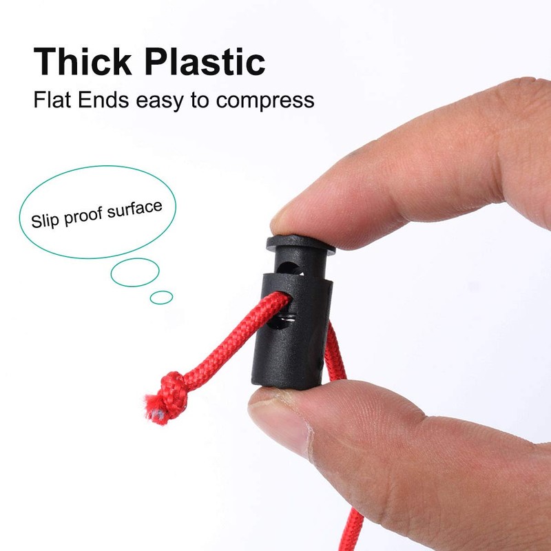 sourcing map 6pcs Spring Cord Locks Plastic End Stopper Single