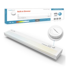 Leetdud Under Cabinet Lights Plug in or Hardwired Built-in Dimmer, 16 Inch 8W, 5CCT 2700K-5000K, Linkable Undercounter Lighting for Kitchen, ETL Dimmable LED Undercabient Light Fixture, White
