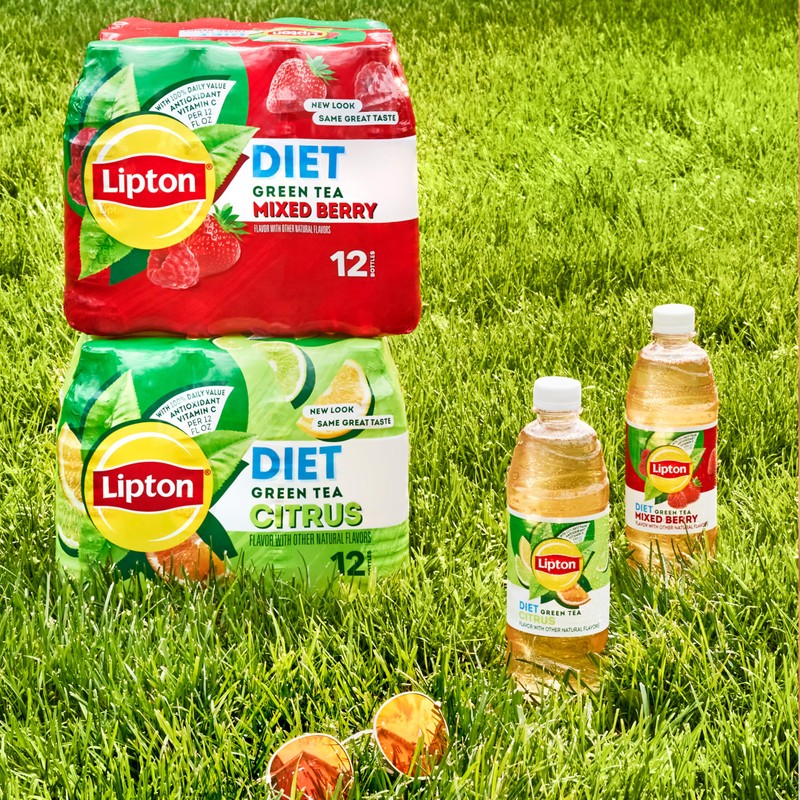 Lipton Diet Mixed Berry Green Tea, 16.9 Fl Oz Bottles