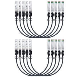 H!Fiber 10 Pack SFP+ Cable, 10G SFP+ DAC, 0.3M(0.98ft), Passive Direct Attach Copper Twinax Cable for Cisco SFP-H10GB-CU0.3M, Ubiquiti UniFi UC-DAC-SFP+, TP-Link, Mikrotik, Intel, Fortinet, Netgear
