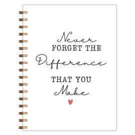 Qnhij Never Forget the Difference You Make Spiral Notebook 5.5x8.3, Retirement Farewell Going Away Gifts for Coworkers Boss Journal, Appreciation Gifts for Colleague Journal