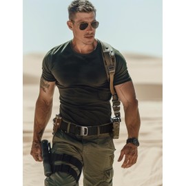 MILORDE Men's Ratchet Nylon Web, 35MM, Tactical Work Belt with Automatic Buckle Quick Release, Full Adjustable (Tank-Black,44"-46" 130)