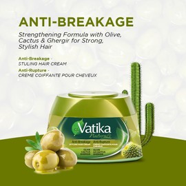 Vatika Naturals Hair Cream - Anti-Breakage (210ml, Cactus) | Strengthening Formula with Olive, Cactus & Ghergir for Strong, Stylish Hair