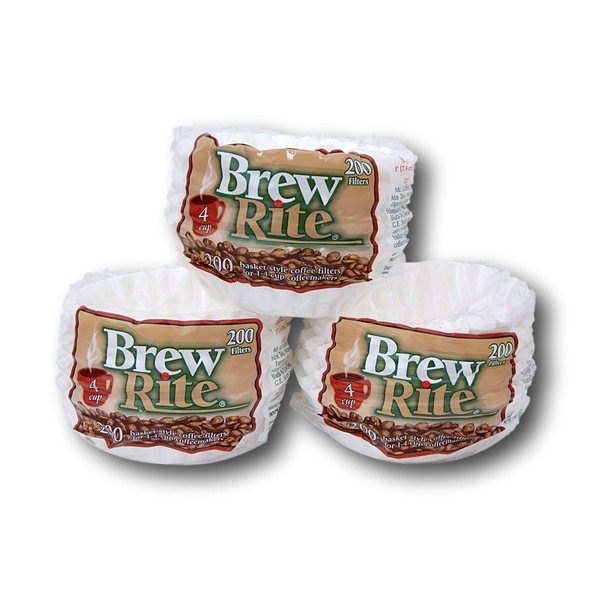 Brew Rite 4 Cup Coffee Basket Disposable Filters - 600 Ct