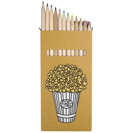Azeeda 12 x 'Bag Of Popcorn' Long 178mm Coloured Pencils/Pencil Set (PE00058979)