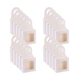 25 Pcs Kraft Paper Wine Bottle Box with Clear Window,Hanging Foldable Gift Boxes,Bottle Hanger Favor Box for holding Candy Truffles Chocolate Cookies