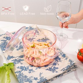 1.5L/51oz Pink Glass Pots for Cooking on Stove, Glass Pot, Simmer Pot, Glass Cooking Pot, Glass Saucepan, Heat Resistant, Simmer Potpourri, Cooking Pasta Soup Vegetable Salad