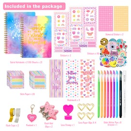 HoomTop Journal Kit For Girls Ages 8-12 2 Pack Scrapbook Diary Teen Birthday Gifts Notebook Stationary Set