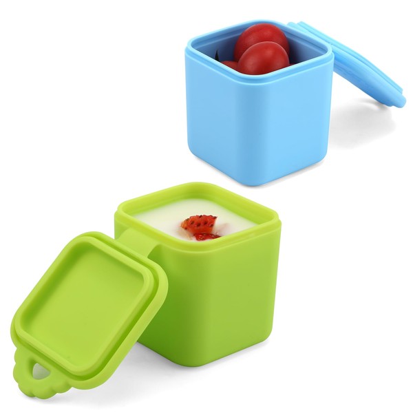 2pcs Dips Containers for Lunch Box, 4oz Leak-Proof Salad Dressing