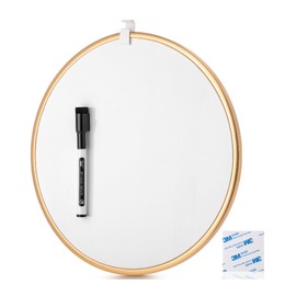 Mr. Pen- Round Dry Erase Board, 11.5” with a Black Dry Erase Marker, Gold Frame, Small White Board