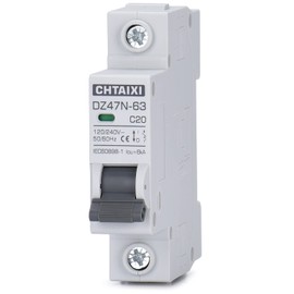 Chtaixi AC Miniature Circuit Breaker, 20 Amp 120V/240V 1 Pole DIN Rail Mount Circuit Breaker, Thermal Magnetic Trip, Solar AC Disconnect Switch MCB C20