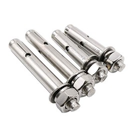 4 Pcs M10 x 80mm 304 Stainless Steel Expansion Bolt External Hex Expansion Screw Bolt Sleeve Anchor，Pool Safety Cover Expansion Bolts，for Concrete