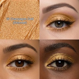 Erinde Sombra de Ojos en Barra Resistente al Agua Glitter, Lápiz de Ojos Color Nude Cremoso, De Larga Duración y Fácil de Difuminar, Maquillaje de Ojo