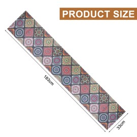 APOMOONS Tischläufer Boho Vintage Geometrie, Boho Tischläufer Bunt aus Leinen, Orientalische Tischdecke Läufer, Marokkanische Tischdecke für Restaurants Hochzeiten Partys Feste, 33 × 183cm