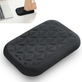 LargeLeaf Ergonomic Wrist and Elbow Rest for Desk with Memory Foam and Non-Slip Base, Relieves Elbow Pain (16 x 11 cm, Black, 1)