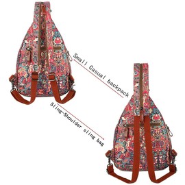 Women Sling Crossbody Bag Casual Daypack Outdoor Travel Hiking Backpack Colorful XB-17 (HS)
