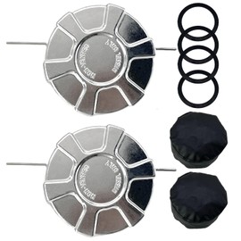 Phoddar 3591620C2 Alumnum Diese/l Fue/l Tank Gas Cap Non-Locking for Internationa/ls For/d GM/C Box Heavy Duty truck 3 1/2” Non-Vented, (2PCS Fue/l Tank Cover Set) With Rubber Seal Ring Dust Cover