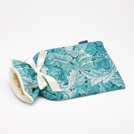 Blue Badge Co 1.5 Litre Hot Water Bottle with Padded Cotton Cover in William Morris Acanthus Teal, Rubber Bottle Included
