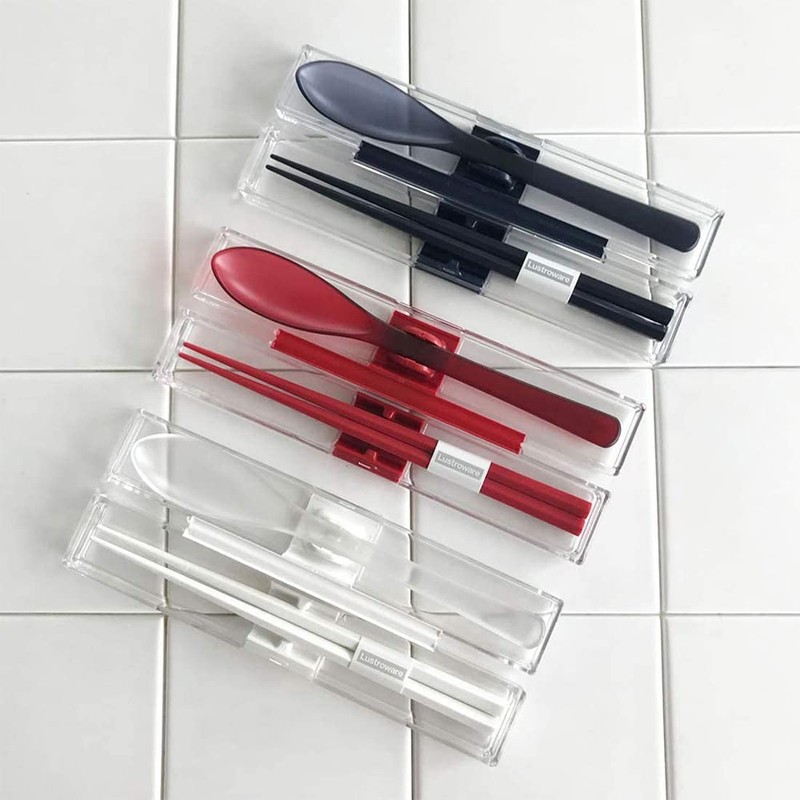 Iwasaki Industry Plastic Spoon and Chopsticks Set, 7.1 inches (18