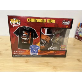 Funko Pop! 2 Pack Chainsaw Man Vinyl & Adult T-Shirt, Size L #1804