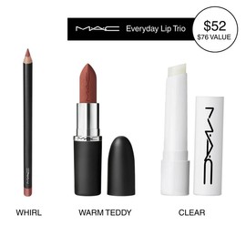 MAC Everyday Lip Trio - Lip Pencil + M·A·Cximal Silky Matte Lipstick + Squirt Plumping Gloss Stick:_Velvet Teddy