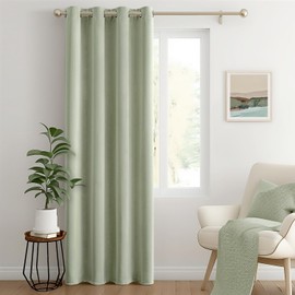 MIULEE Opaque Curtains with Eyelets Beautiful Soft Blackout Curtains for Blackout Rooms Curtains Blackout Bedroom Living Room Thermal Curtain Cold Protection Sage Green 140 x 160 cm Pack of 1