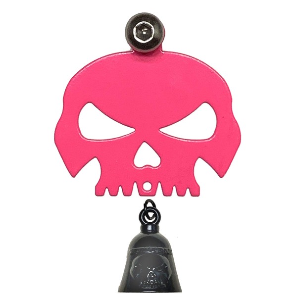Kustom Cycle Parts Universal Pink Skull Bell Hanger With Bell