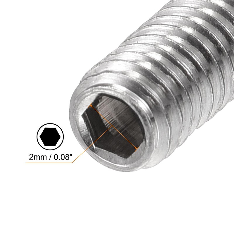 sourcing map Ball Point Set Screws, M4 x 6mm 304