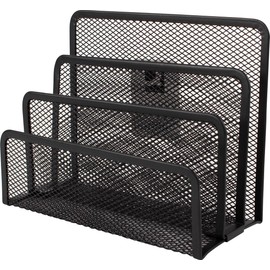 Q-Connect KF00876 Briefständer Metalldraht mit 3 Fächern schwarz