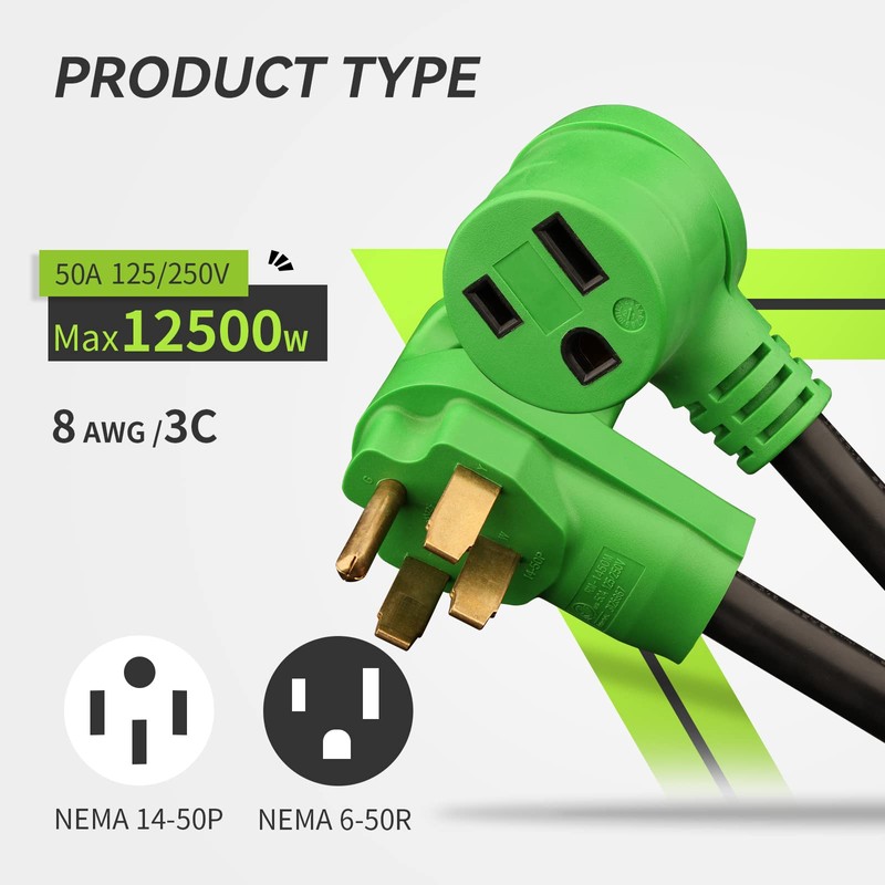 RVMATE Welder Adapter Cord 50 Amp to 50 Amp, NEMA