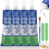 Book Glue, 15ML x 4 Book Adhesive, Clear Book Binding