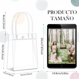 Generic - Bolsas de Regalo de PVC Transparente con Asas, 25Pcs Bolsas de Regalo de Plástico Transparente Reutilizables para la Fiesta de Cumpleaños