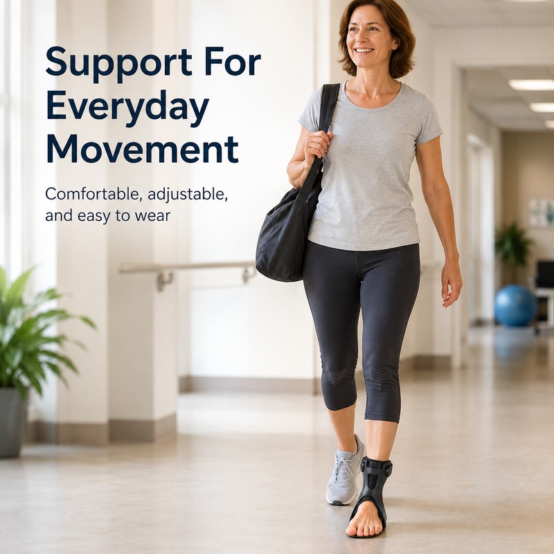 AFO Foot Drop Brace for Walking Support – Adjustable Breathable