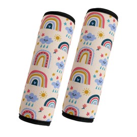 2 Pack VegaPunkLab Seat Straps Shoulder Pads for Kids - Seat Belt Cover Pad, Perfect for Car Booster Seats, Strollers, High Chair, Backpacks, and More, Rainbow