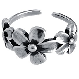 CybozXtreme Flower Ring for Women Girls 925 Silver Fidget Rings for Anxiety Stress Relieving Vintage Classic Open Adjustable Rings for Wedding Everyday Jewellery Christmas Gifts